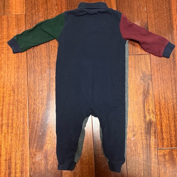 Ralph Lauren Babygrow Colour-Blocked Cotton Jumpsuit Polo Coveralls One Piece - Picture 3 of 8
